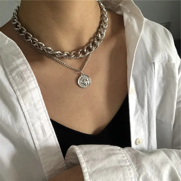 Bulk Jewelry Wholesale Necklace retro people like exaggerated thick chain  JDC-NE-xc040 Wholesale factory from China YIWU China