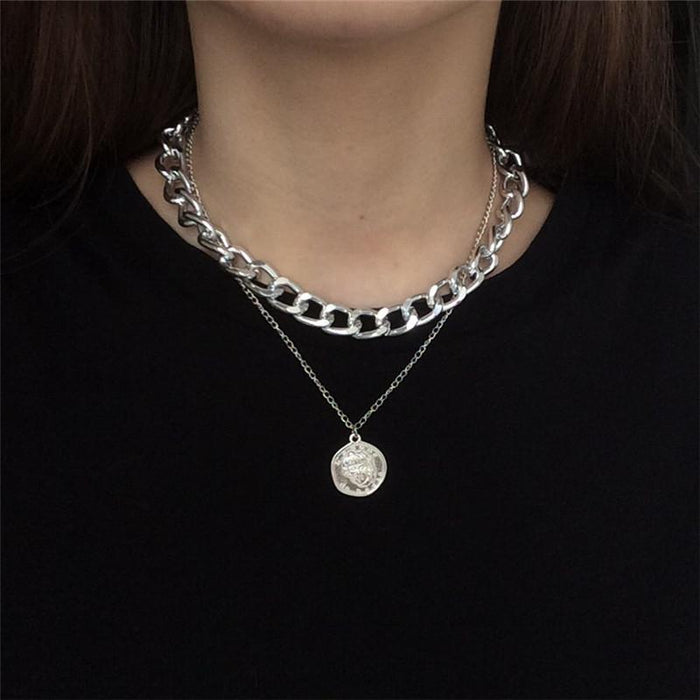 Bulk Jewelry Wholesale Necklace retro people like exaggerated thick chain  JDC-NE-xc040 Wholesale factory from China YIWU China