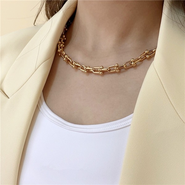 Bulk Jewelry Wholesale Necklace U-shaped horseshoe splicing chain JDC-NE-xc056 Wholesale factory from China YIWU China