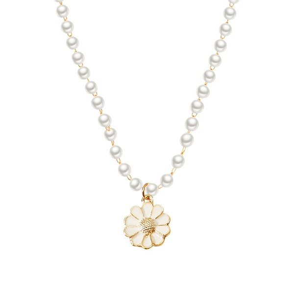 Bulk Jewelry Wholesale necklace white alloy small flower pearl necklace JDC-NE-D562 Wholesale factory from China YIWU China