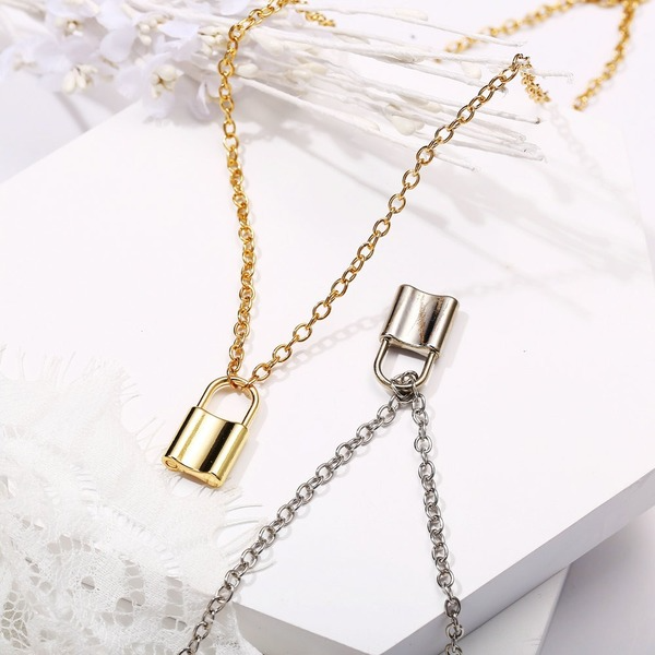 Bulk Jewelry Wholesale Necklaces gold lock Alloy JDC-NE-xy186 Wholesale factory from China YIWU China