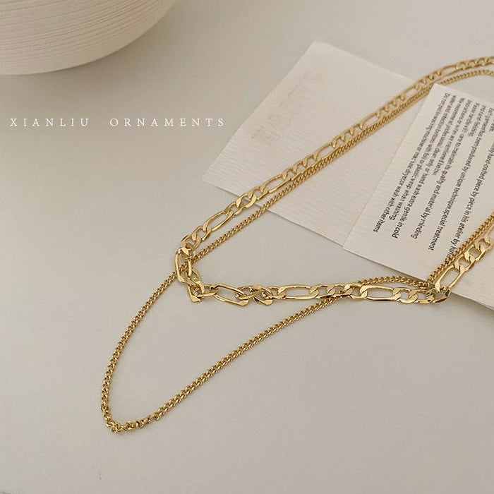 Bulk Jewelry Wholesale Necklaces gold Multi-layered wearing retro Alloy JDC-NE-cy009 Wholesale factory from China YIWU China