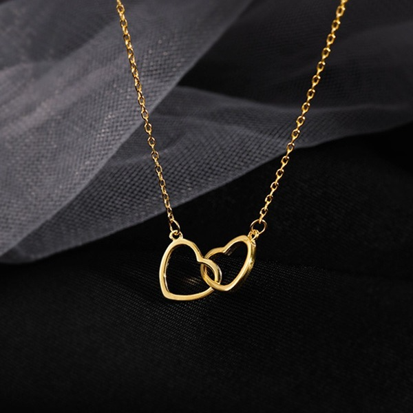 Bulk Jewelry Wholesale Necklaces Peach heart double heart shape Alloy JDC-NE-cy043 Wholesale factory from China YIWU China