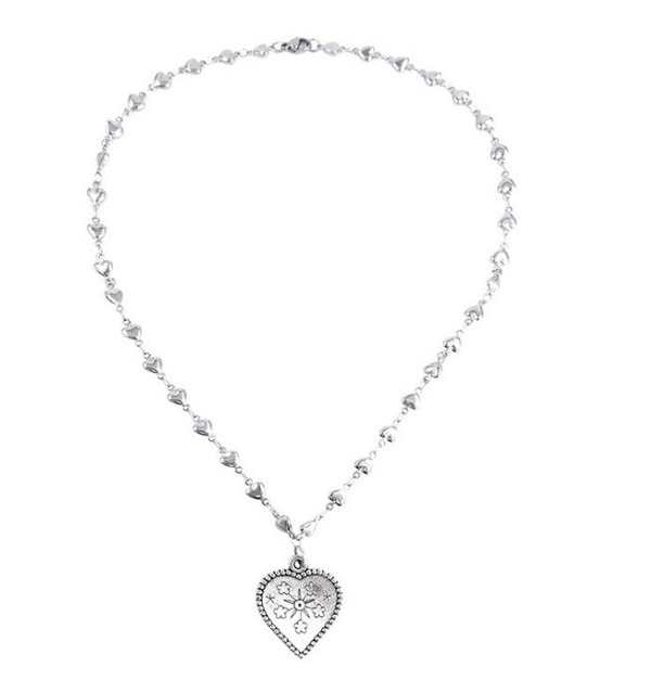 Bulk Jewelry Wholesale NecklacesVintage old peach heart flower Alloy JDC-NE-cy053 Wholesale factory from China YIWU China