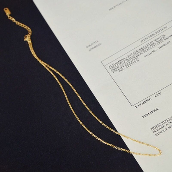 Wholesale non fading versatile single chain light chain titanium steel necklace JDC-NE-TD006 Necklaces 一自一然 gold Wholesale Jewelry JoyasDeChina Joyas De China