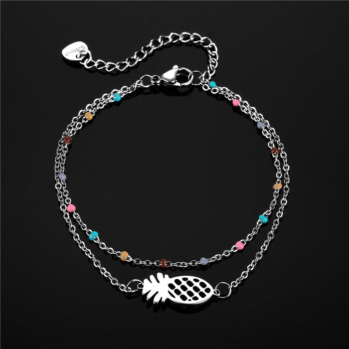 Wholesale non hollowed out pineapple double-layer stainless steel bracelet JDC-BT-Mingm006 Bracelets 敏萌 Wholesale Jewelry JoyasDeChina Joyas De China