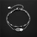 Wholesale non hollowed out pineapple double-layer stainless steel bracelet JDC-BT-Mingm006 Bracelets 敏萌 Rice grain + sl67 Wholesale Jewelry JoyasDeChina Joyas De China