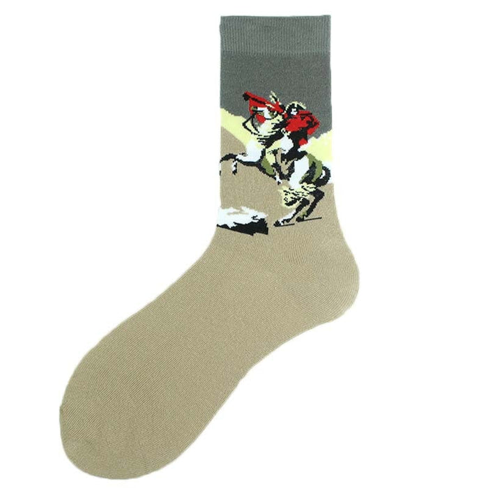 Wholesale Oil Painting Cotton Socks Breathable Men's Socks JDC-SK-Kaf038 Sock 咖范 39 40CM Wholesale Jewelry JoyasDeChina Joyas De China