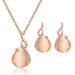 Wholesale opal Crystal Necklace earrings two-piece set JDC-NE-Yiz003 Necklaces 艺真 Wholesale Jewelry JoyasDeChina Joyas De China