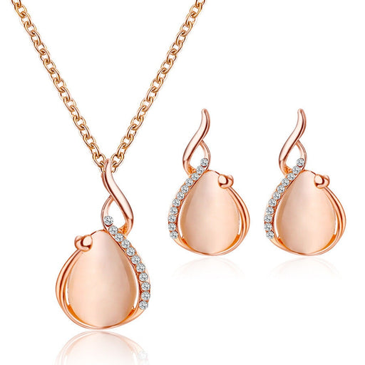 Wholesale opal Crystal Necklace earrings two-piece set JDC-NE-Yiz003 Necklaces 艺真 Wholesale Jewelry JoyasDeChina Joyas De China