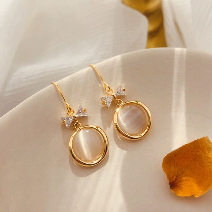 Wholesale opal geometric square diamond earrings JDC-ES-BY192 Earrings 宝钰 Wholesale Jewelry JoyasDeChina Joyas De China