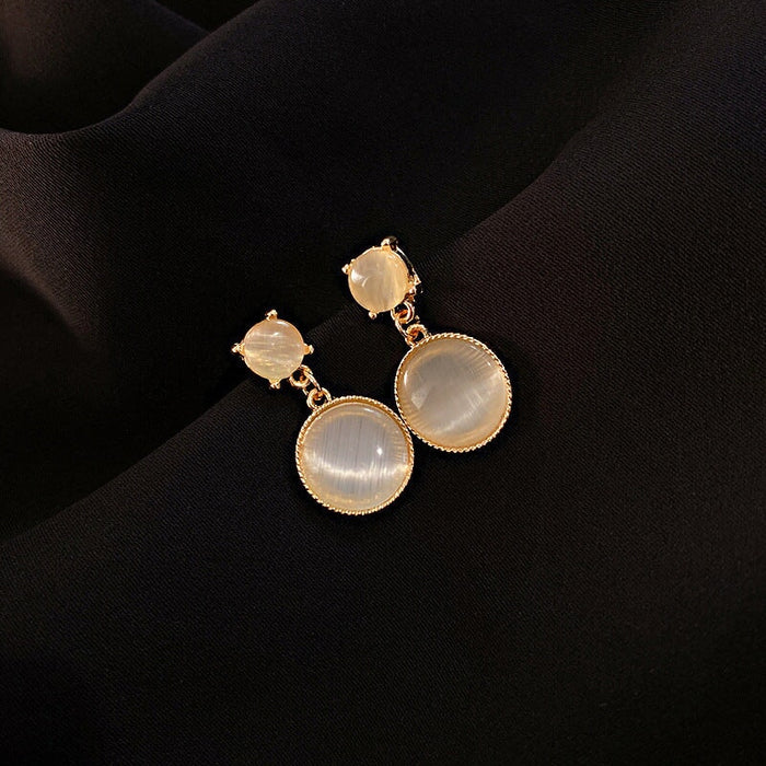 Wholesale opal geometric square diamond earrings JDC-ES-BY192 Earrings 宝钰 7 Wholesale Jewelry JoyasDeChina Joyas De China
