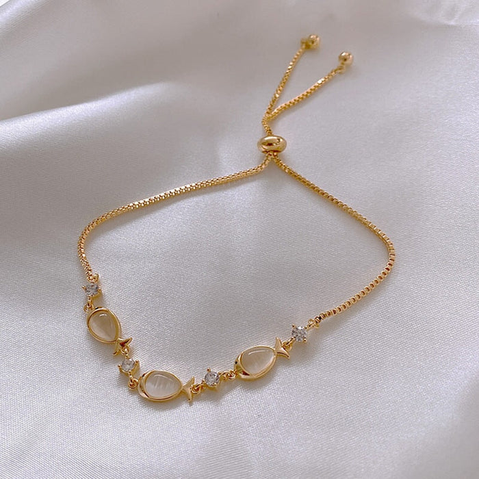Wholesale opal small fish alloy bracelet JDC-BT-BaoY008 Bracelet 宝钰 Wholesale Jewelry JoyasDeChina Joyas De China