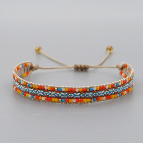 Bulk Jewelry Wholesale Orange Palm Beaded Miyuki Rice Beads Woven Geometric Bracelet JDC-gbh271 Wholesale factory from China YIWU China