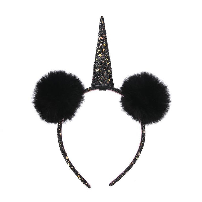 Bulk Jewelry Wholesale orange unicorn headband Halloween hairball headdresses JDC-HD-m010 cute Wholesale factory from China YIWU China