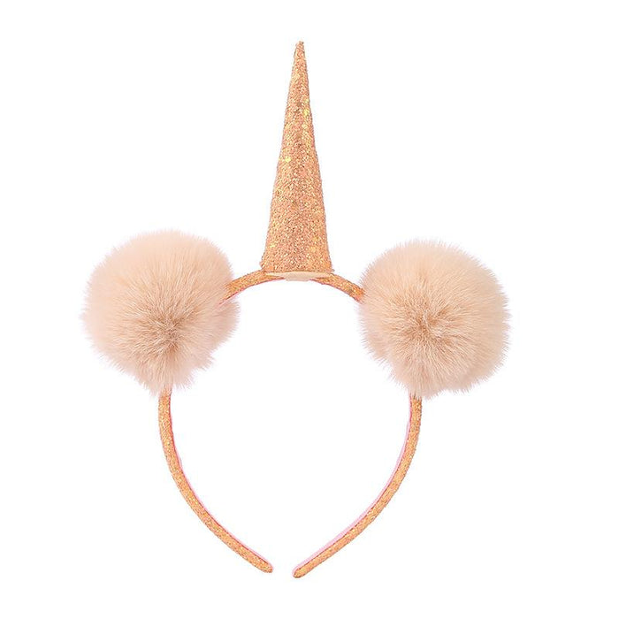 Bulk Jewelry Wholesale orange unicorn headband Halloween hairball headdresses JDC-HD-m010 cute Wholesale factory from China YIWU China