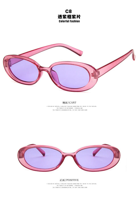 Wholesale oval striped cow color small frame sunglasses JDC-SG-KD135 Sun Glasses 珂盾 8 Wholesale Jewelry JoyasDeChina Joyas De China