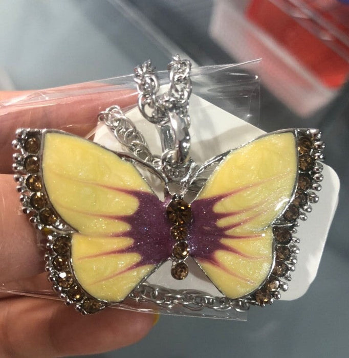 Wholesale Painted Rhinestone Butterfly Alloy Necklace JDC-NE-Saip006 Necklaces 赛蒲 Wholesale Jewelry JoyasDeChina Joyas De China