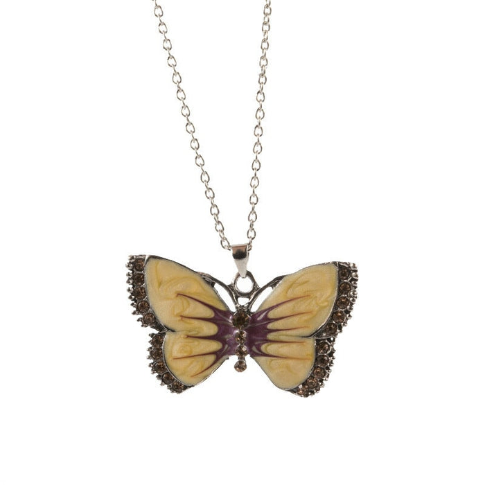 Wholesale Painted Rhinestone Butterfly Alloy Necklace JDC-NE-Saip006 Necklaces 赛蒲 Wholesale Jewelry JoyasDeChina Joyas De China