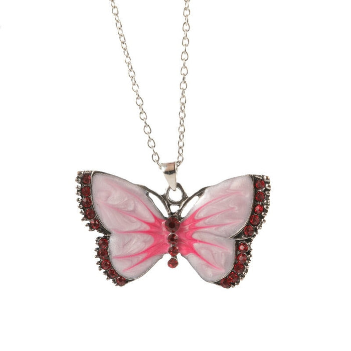 Wholesale Painted Rhinestone Butterfly Alloy Necklace JDC-NE-Saip006 Necklaces 赛蒲 red Wholesale Jewelry JoyasDeChina Joyas De China