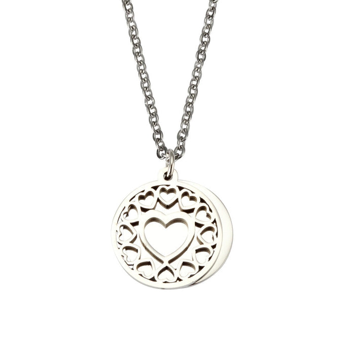 Wholesale peach heart steel geometric hollow mother's Day Necklace JDC-NE-Mail009 Necklaces 麦伦 STEEL Wholesale Jewelry JoyasDeChina Joyas De China