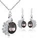 Wholesale peacock set diamond multi-color gemstone necklace stud earring set JDC-NE-Yiz001 Necklaces 艺真 grey Wholesale Jewelry JoyasDeChina Joyas De China