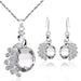 Wholesale peacock set diamond multi-color gemstone necklace stud earring set JDC-NE-Yiz001 Necklaces 艺真 White 1 Wholesale Jewelry JoyasDeChina Joyas De China