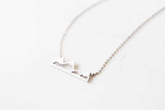 Wholesale Peak Hollow Snow Mountain Stainless Steel Necklace JDC-NE-SS003 Necklaces 双硕 copper silver Wholesale Jewelry JoyasDeChina Joyas De China