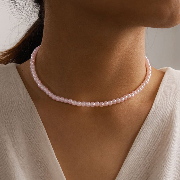 Wholesale Pearl Alloy Necklace JDC-NE-C233 Necklaces 陌茗 15365pink Wholesale Jewelry JoyasDeChina Joyas De China
