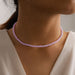 Wholesale Pearl Alloy Necklace JDC-NE-C233 Necklaces 陌茗 15365purple Wholesale Jewelry JoyasDeChina Joyas De China