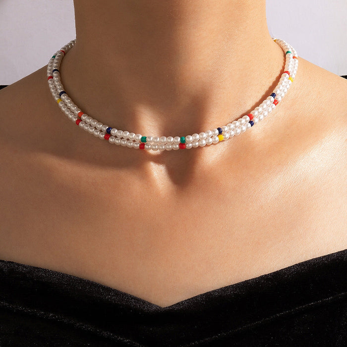 Wholesale Pearl Alloy Necklace JDC-NE-C233 Necklaces 陌茗 20311 Wholesale Jewelry JoyasDeChina Joyas De China