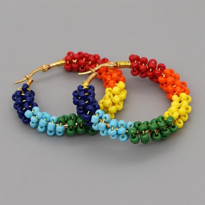 Wholesale pearl color fresh temperament big ring earrings JDC-ES-Hey001 Earrings 合益 Wholesale Jewelry JoyasDeChina Joyas De China