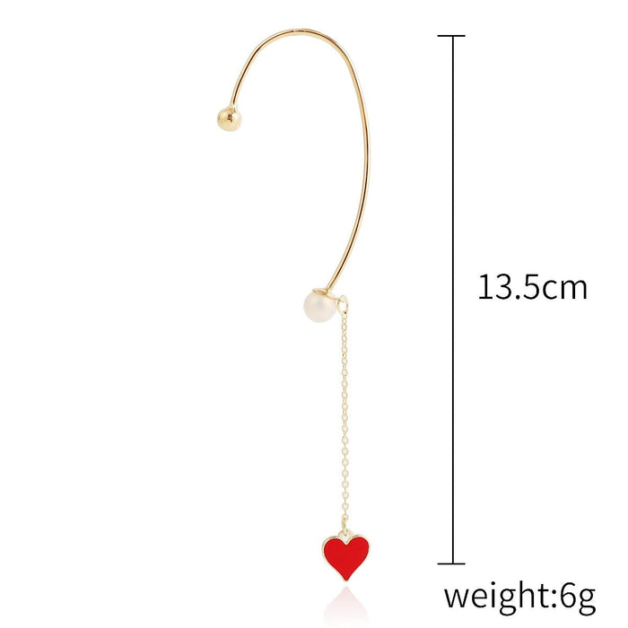 Wholesale pearl love star diamond fringe alloy earhook JDC-ES-ManY008 Earrings 满溢 Wholesale Jewelry JoyasDeChina Joyas De China