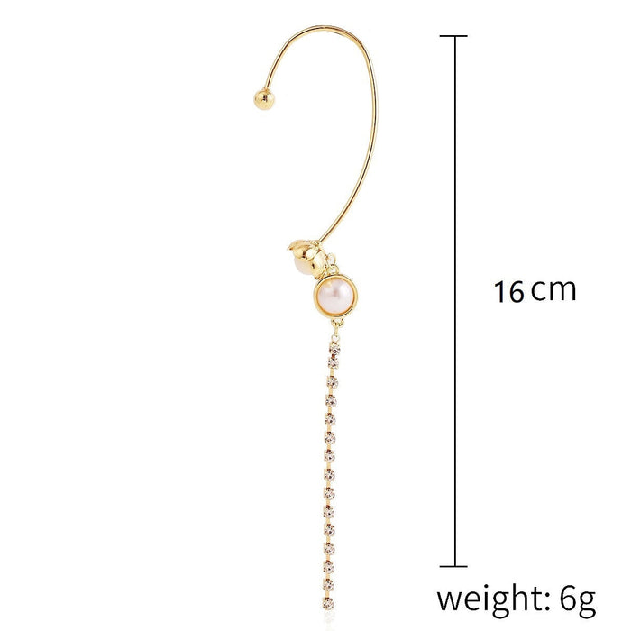 Wholesale pearl love star diamond fringe alloy earhook JDC-ES-ManY008 Earrings 满溢 Wholesale Jewelry JoyasDeChina Joyas De China