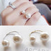 Wholesale pearl open alloy ring JDC-RS-RL037 Rings 瑞列 Silver Wholesale Jewelry JoyasDeChina Joyas De China
