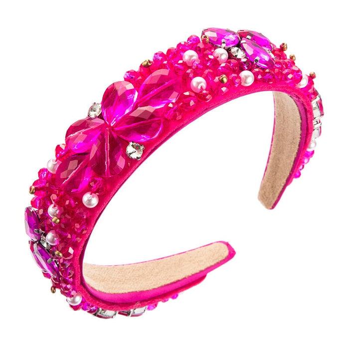Wholesale Pearl Rhinestone Crystal Cloth Baroque Headband JDC-HD-YiS003 Headband 镱森 Wholesale Jewelry JoyasDeChina Joyas De China