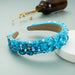 Wholesale Pearl Rhinestone Crystal Cloth Baroque Headband JDC-HD-YiS003 Headband 镱森 blue Wholesale Jewelry JoyasDeChina Joyas De China