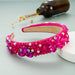 Wholesale Pearl Rhinestone Crystal Cloth Baroque Headband JDC-HD-YiS003 Headband 镱森 rose red Wholesale Jewelry JoyasDeChina Joyas De China