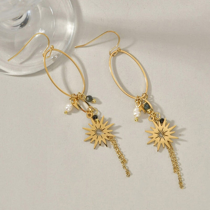 Wholesale pearl shell earrings temperament Turquoise Leaf Earrings JDC-ES-RXSFL009 Earrings 尚芙乐 SE253 Wholesale Jewelry JoyasDeChina Joyas De China