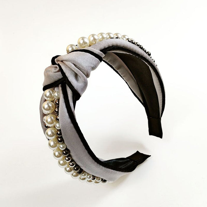 Wholesale pearl side fabric headband JDC-HD-O389 Headband 潮炫 Wholesale Jewelry JoyasDeChina Joyas De China