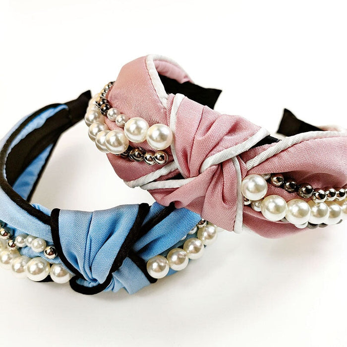 Wholesale pearl side fabric headband JDC-HD-O389 Headband 潮炫 Wholesale Jewelry JoyasDeChina Joyas De China