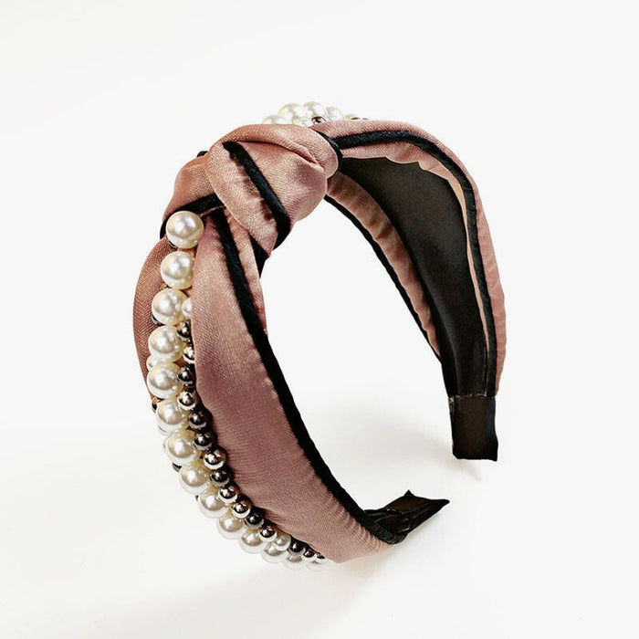 Wholesale pearl side fabric headband JDC-HD-O389 Headband 潮炫 Wholesale Jewelry JoyasDeChina Joyas De China
