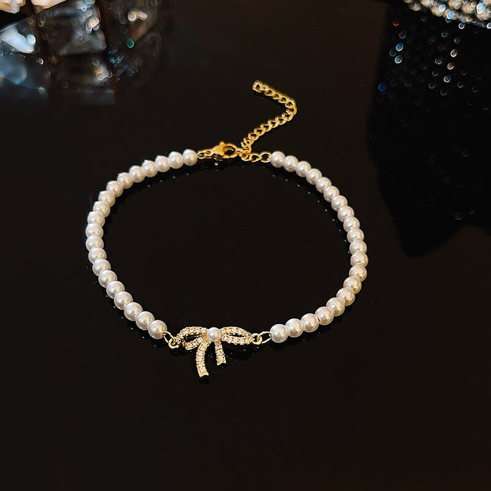 Wholesale Pearl Titanium Steel Bracelet JDC-BT-HanJ002 Bracelet 韩爵 S139 gold 1 Wholesale Jewelry JoyasDeChina Joyas De China