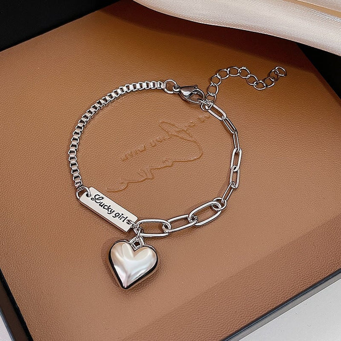 Wholesale Pearl Titanium Steel Bracelet JDC-BT-HanJ005 Bracelet 韩爵 S064 silver Wholesale Jewelry JoyasDeChina Joyas De China