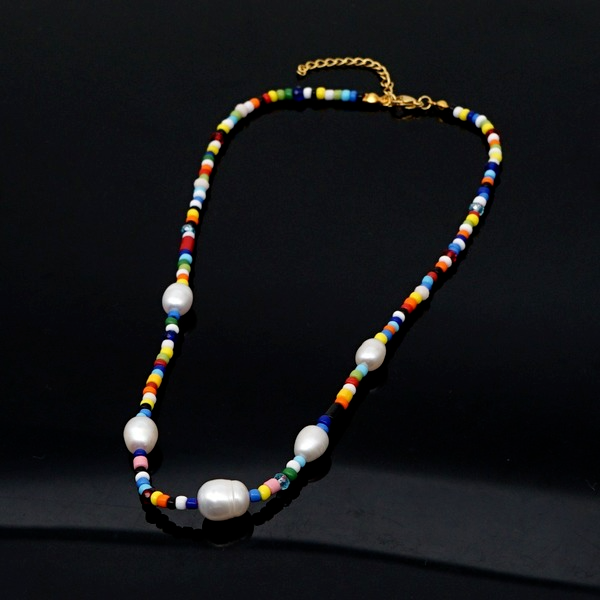 Bulk Jewelry Wholesale Pearls natural freshwater pearl rice beads national wind women's necklace JDC-NE-M004 Wholesale factory from China YIWU China