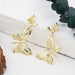 Wholesale pentagram diamond pearl flower butterfly alloy earrings JDC-ES-ManY017 Earrings 满溢 Wholesale Jewelry JoyasDeChina Joyas De China