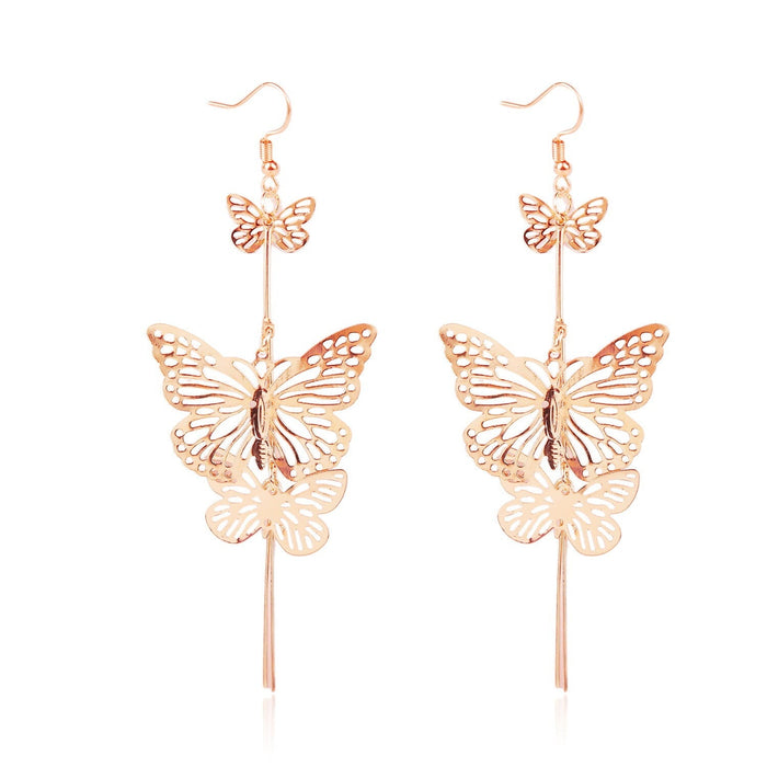 Wholesale pentagram diamond pearl flower butterfly alloy earrings JDC-ES-ManY017 Earrings 满溢 2 Wholesale Jewelry JoyasDeChina Joyas De China