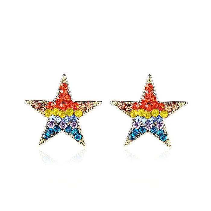 Wholesale pentagram diamond pearl flower butterfly alloy earrings JDC-ES-ManY017 Earrings 满溢 4 Wholesale Jewelry JoyasDeChina Joyas De China