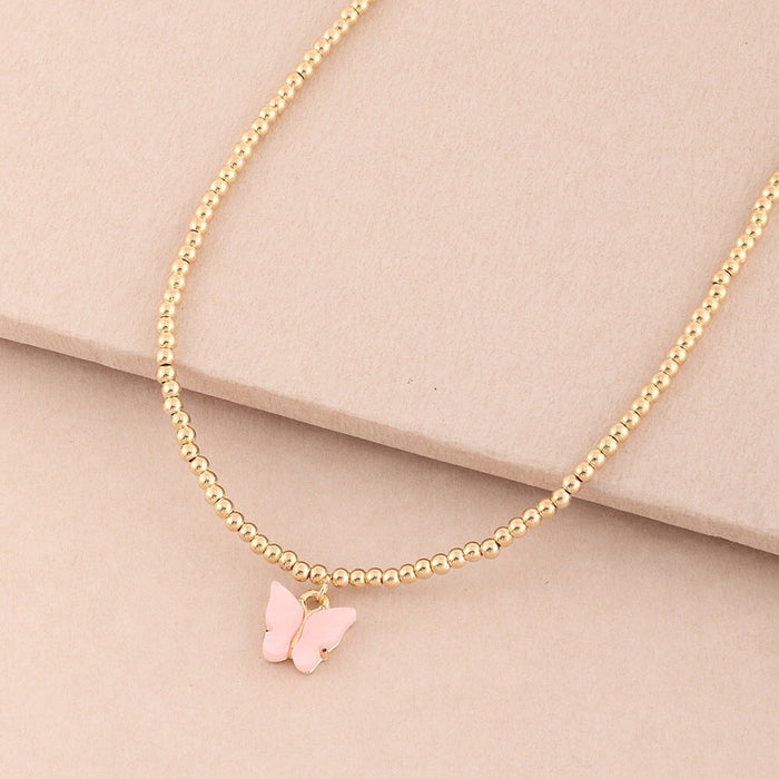 Wholesale personalized bead belt Butterfly Necklace JDC-NE-E320 necklaces 奈珠 Wholesale Jewelry JoyasDeChina Joyas De China