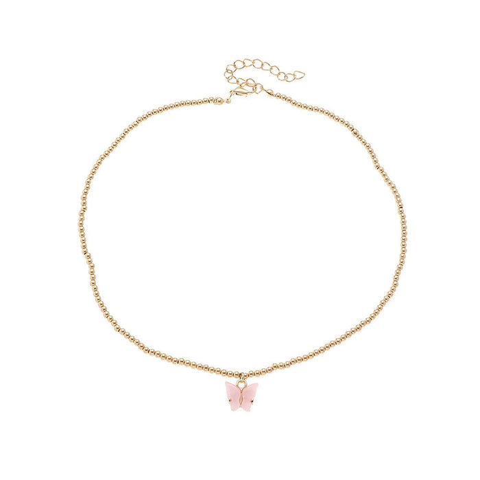 Wholesale personalized bead belt Butterfly Necklace JDC-NE-E320 necklaces 奈珠 Wholesale Jewelry JoyasDeChina Joyas De China